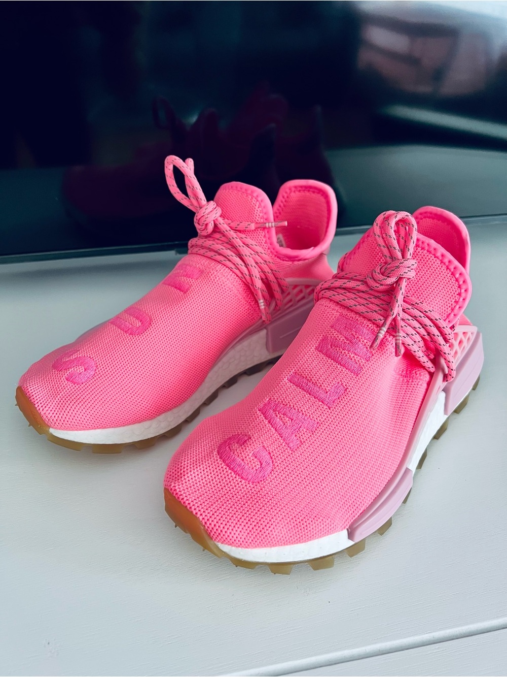 Adidas Pharrell Williams Hu NMD PRD in vibrant pink, Womens size 8